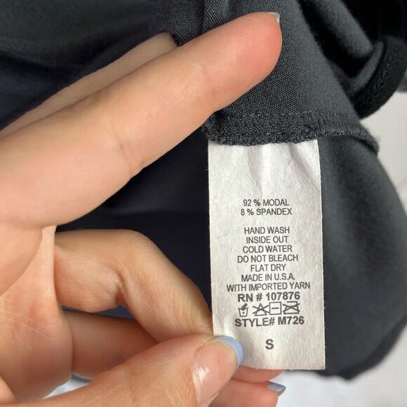 COMFY USA  S Ramona Easywear Tunic Top 3/4 Sleeve Asymmetric Hem Soft Knit Gray - Picture 5 of 5